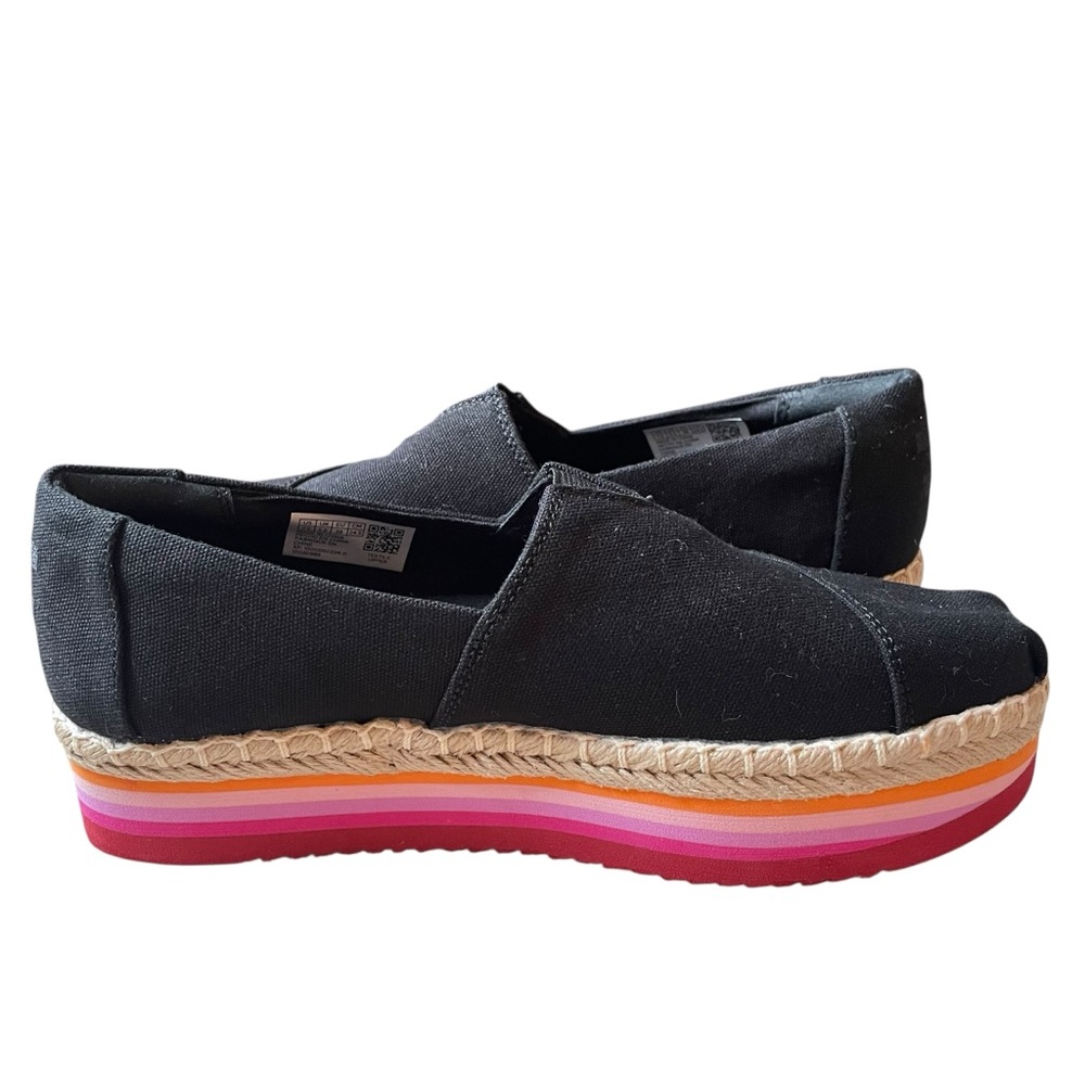 Toms Alp Platform Rope High Black Espadrilles Size 7.5 - Picture 5 of 10